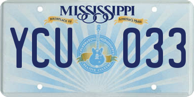 MS license plate YCU033