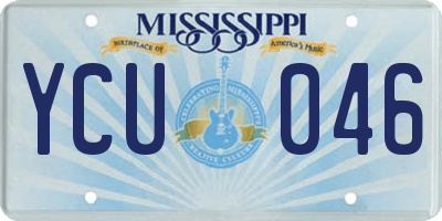 MS license plate YCU046