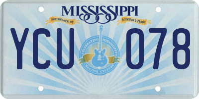 MS license plate YCU078