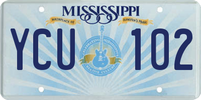 MS license plate YCU102