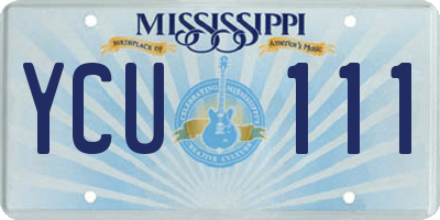 MS license plate YCU111