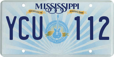 MS license plate YCU112
