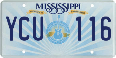 MS license plate YCU116