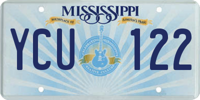 MS license plate YCU122