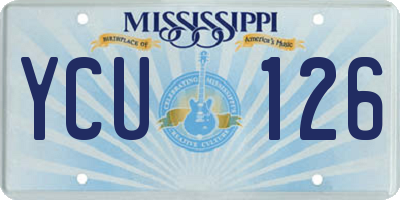 MS license plate YCU126
