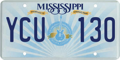 MS license plate YCU130