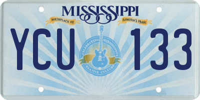 MS license plate YCU133