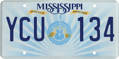 MS license plate YCU134