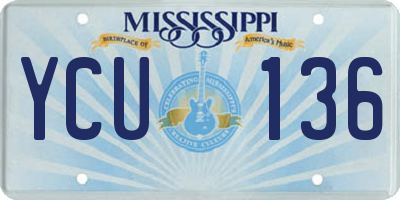 MS license plate YCU136