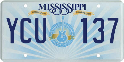 MS license plate YCU137