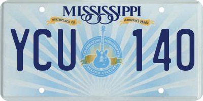 MS license plate YCU140