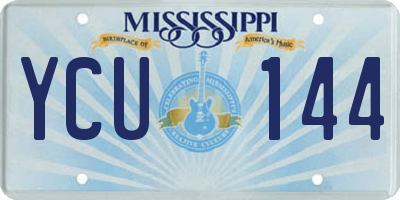 MS license plate YCU144