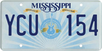 MS license plate YCU154