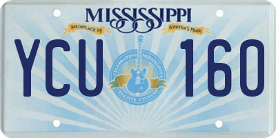 MS license plate YCU160
