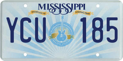 MS license plate YCU185