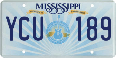 MS license plate YCU189