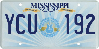 MS license plate YCU192