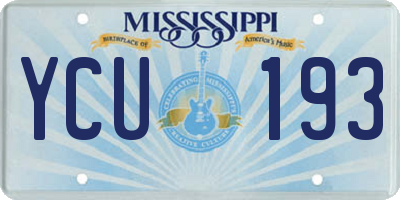 MS license plate YCU193
