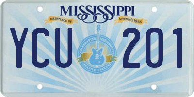 MS license plate YCU201