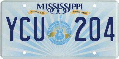 MS license plate YCU204