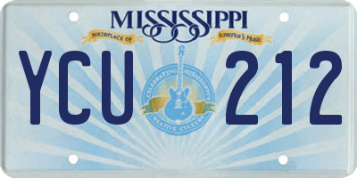 MS license plate YCU212