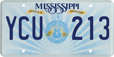 MS license plate YCU213