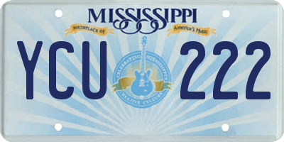 MS license plate YCU222