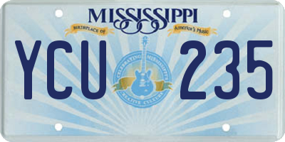MS license plate YCU235