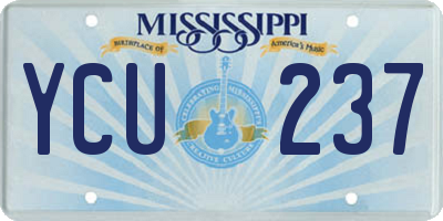 MS license plate YCU237