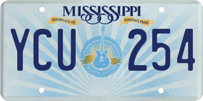 MS license plate YCU254