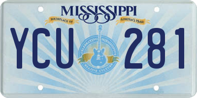 MS license plate YCU281