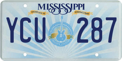 MS license plate YCU287
