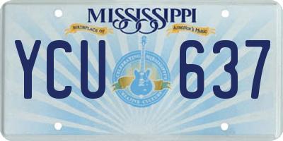 MS license plate YCU637