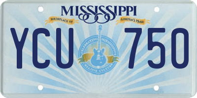 MS license plate YCU750
