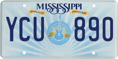 MS license plate YCU890
