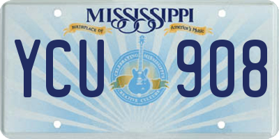 MS license plate YCU908