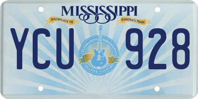 MS license plate YCU928