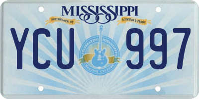 MS license plate YCU997