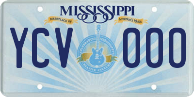 MS license plate YCV000