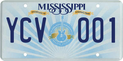 MS license plate YCV001