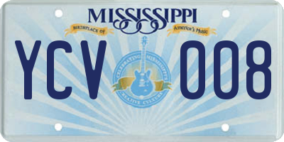 MS license plate YCV008