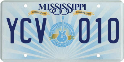 MS license plate YCV010
