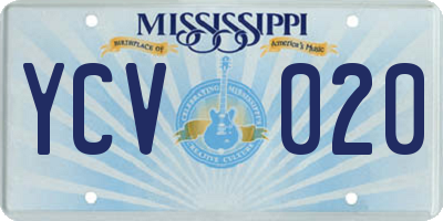 MS license plate YCV020