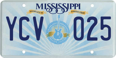 MS license plate YCV025