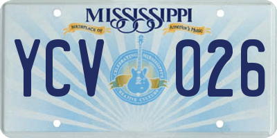 MS license plate YCV026