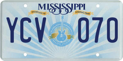 MS license plate YCV070