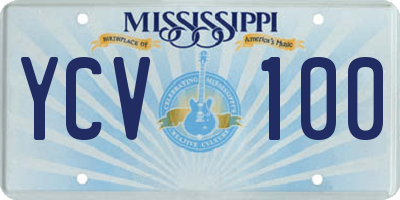 MS license plate YCV100