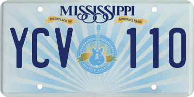 MS license plate YCV110