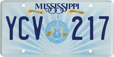 MS license plate YCV217