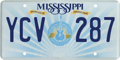 MS license plate YCV287